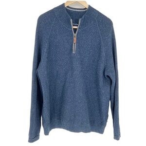 Tommy Bahama Quarter Zip Pullover Sweater‎ Cashmere Cotton Blend Size XL